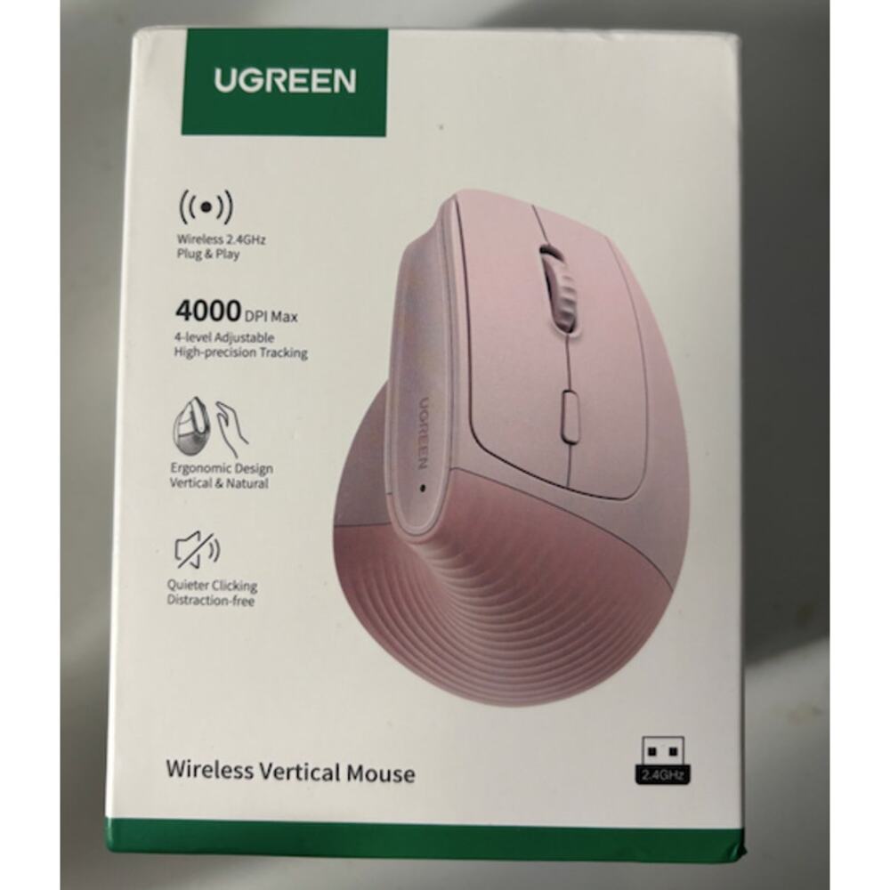 Brand New Pink Ugreen Brand Wireless Vertical Mouse